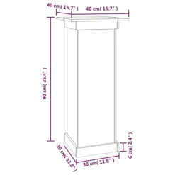 Plantestativer^Blomsterstander i massivt fyrretræ - Stilfuldt design | Størrelse: 40x40x90 cm