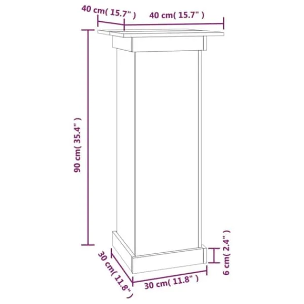 Plantestativer^Blomsterstander i massivt fyrretræ - Stilfuldt design | Størrelse: 40x40x90 cm