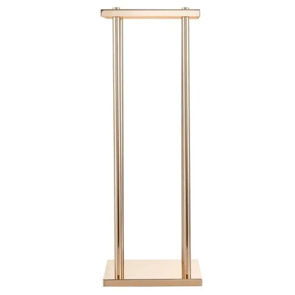 Plantestativer^Blomsterstander Sæt - Søjle/Piedestal - Sæt Af 10 - Højde 80 cm - Metal - Cylindrisk & Kubisk - Til Bryllup & Fest - Guld