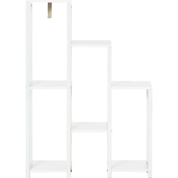 Discount Blomsterstativ 7 niveauer stål hvid 65 x 23 x 94,5 cm inde/ude Krukker & Plantebeholdere