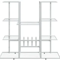 New Blomsterstativ i jern - Plantestativ | Farve: Hvid | Størrelse: 94,5x25x89 cm Plantestativer