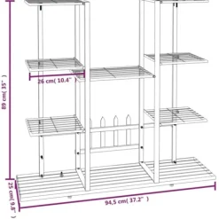 New Blomsterstativ i jern - Plantestativ | Farve: Hvid | Størrelse: 94,5x25x89 cm Plantestativer
