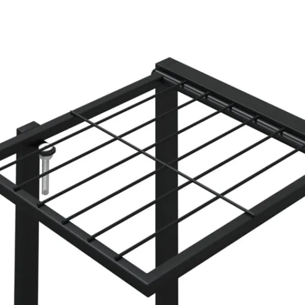 Plantestativer^Blomsterstativ i jern - Robust plantehylde | Farve: Sort | Størrelse: 94,5x25x89 cm