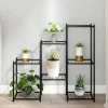Best Blomsterstativ i jern - Robust plantehylde til hjørne | Størrelse: 83x25x80 cm | Farve: Sort Plantestativer