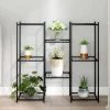 New Blomsterstativ i jern til planter og opbevaring | Størrelse: 83x25x80 cm | Farve: Sort Plantestativer