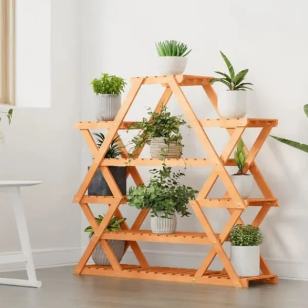 Clearance Blomsterstativ i massivt fyrretræ - Plantestativ til indendørs & udendørs brug | Størrelse: 110x25x105 cm Plantestativer