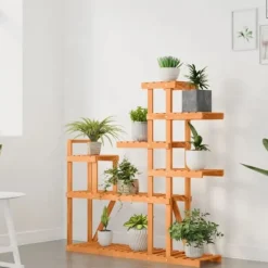 Plantestativer^Blomsterstativ i massivt fyrretræ - Plantestativ | Størrelse: 110x25x111 cm