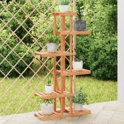 Online Blomsterstativ i massivt fyrretræ - Plantestativ med plads til planter | Størrelse: 75x25x140,5 cm Plantestativer