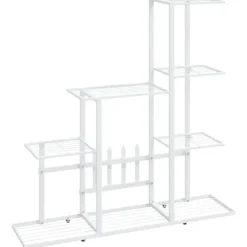 Sale Blomsterstativ i metal - Robust plantestativ til indendørs brug | Størrelse: 94,5x25x88 cm | Farve: Hvid Plantestativer