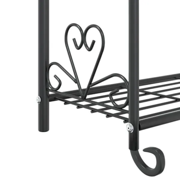Discount Blomsterstativ i stål – 3-hylder | Farve: Sort | Størrelse: 56x30x96 cm Plantestativer