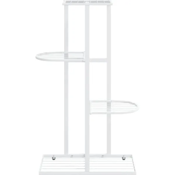 Plantestativer^Blomsterstativ med 4 niveauer i metal - Plantestativ | Farve: Hvid | Størrelse: 43x22x76 cm