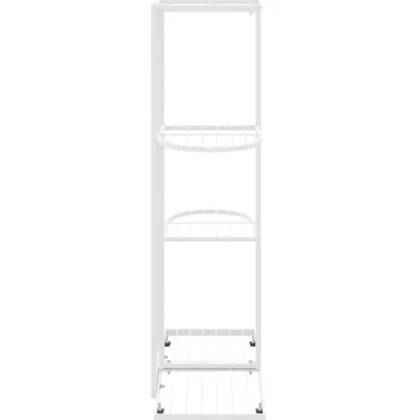 Plantestativer^Blomsterstativ med 4 niveauer i metal - Plantestativ | Farve: Hvid | Størrelse: 43x22x76 cm