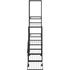 Best Blomsterstativ med hjul - Metal | Farve: Sort | Størrelse: 94,5x25x92,5 cm Plantestativer