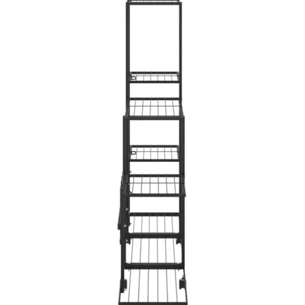 Best Blomsterstativ med hjul - Metal | Farve: Sort | Størrelse: 94,5x25x92,5 cm Plantestativer