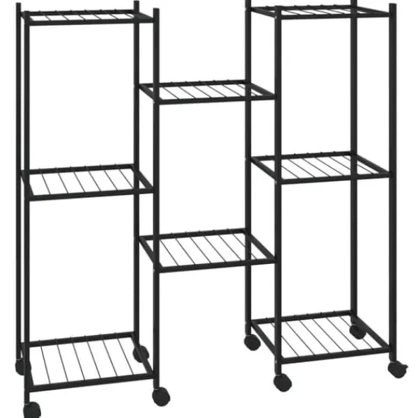 Sale Blomsterstativ med hjul 83x25x83,5 cm jern sort - Blomsterstativ - Blomsterstativer - Home & Living Plantestativer