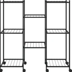 Sale Blomsterstativ med hjul 83x25x83,5 cm jern sort - Blomsterstativ - Blomsterstativer - Home & Living Plantestativer