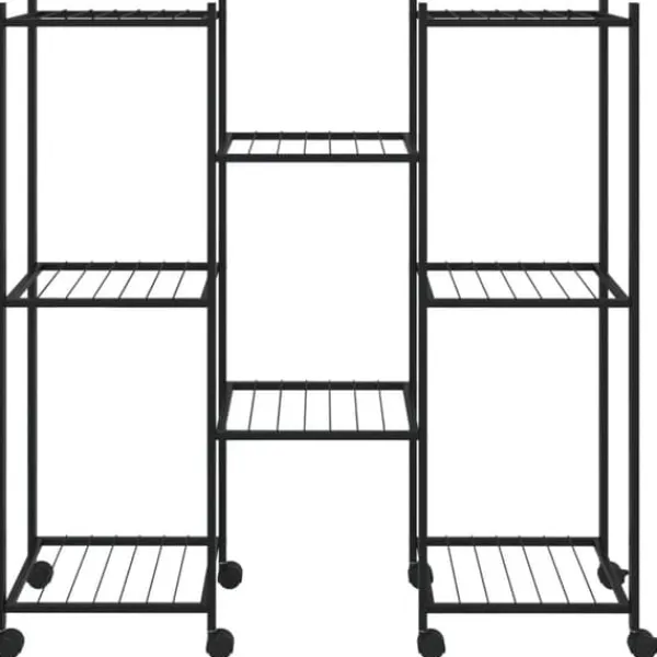 Sale Blomsterstativ med hjul 83x25x83,5 cm jern sort - Blomsterstativ - Blomsterstativer - Home & Living Plantestativer