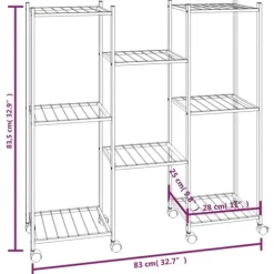 Sale Blomsterstativ med hjul 83x25x83,5 cm jern sort - Blomsterstativ - Blomsterstativer - Home & Living Plantestativer