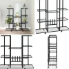 Discount Blomsterstativ med hjul 94,5x24,5x91,5 cm jern sort - Blomsterstativ - Blomsterstativer - Home & Living Plantestativer