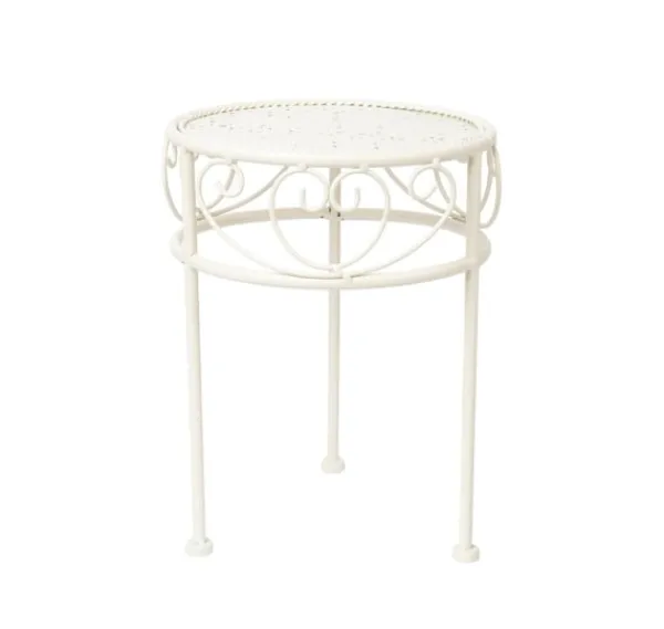 Havedekorationer^Blomsterstativ SANDY D25xH33cm, antik hvid