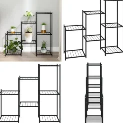 Online Blomsterstativ 83x25x80 cm jern sort - Blomsterstativ - Blomsterstativer - Home & Living Plantestativer