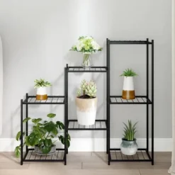 Online Blomsterstativ 83x25x80 cm jern sort - Blomsterstativ - Blomsterstativer - Home & Living Plantestativer