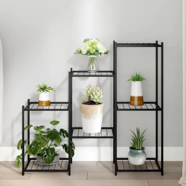 Online Blomsterstativ 83x25x80 cm jern sort - Blomsterstativ - Blomsterstativer - Home & Living Plantestativer