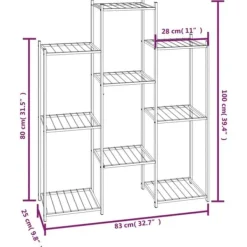 Outlet Blomsterstativ 85x25x100 cm jern sort - Blomsterstativ - Blomsterstativer - Home & Living Plantestativer