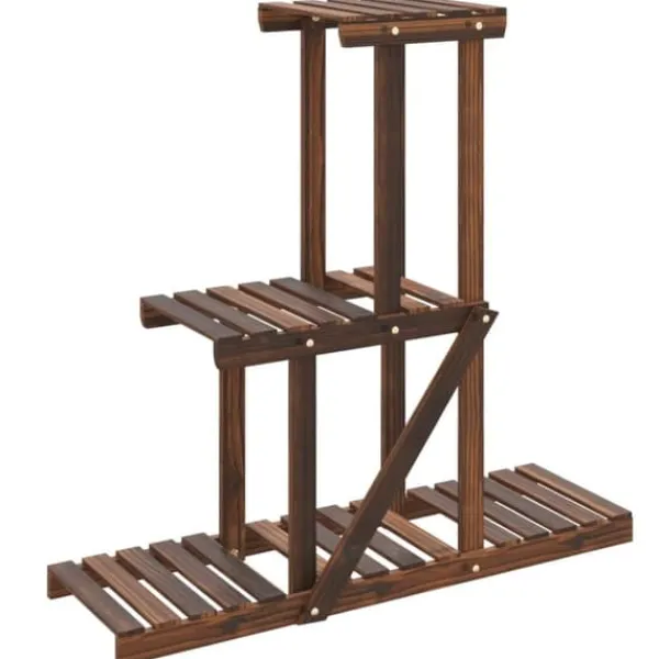 Clearance Blomsterstativ 81x25x75,5 cm massivt fyrretræ - Blomsterstativ - Blomsterstativer - Home & Living Krukker & Plantebeholdere