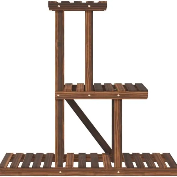 Clearance Blomsterstativ 81x25x75,5 cm massivt fyrretræ - Blomsterstativ - Blomsterstativer - Home & Living Krukker & Plantebeholdere