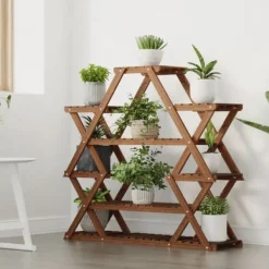 Blomsterstativ 110x25x105 cm massivt fyrretræ - Blomsterstativ - Blomsterstativer - Home & Living Plantestativer