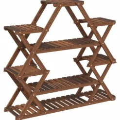 Blomsterstativ 110x25x105 cm massivt fyrretræ - Blomsterstativ - Blomsterstativer - Home & Living Plantestativer