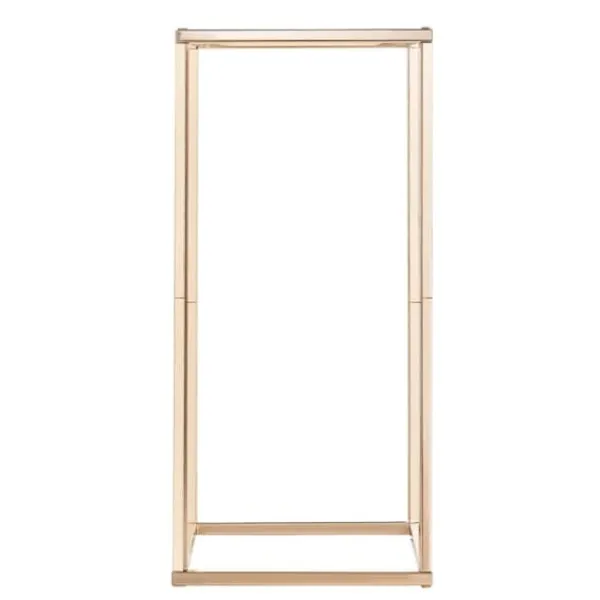 Best Blomsterstativer - Rektangulære Søjler - Sæt med 10 - 60 cm Højde - Metalramme - Til Bryllup og Fest - Guld Blomster