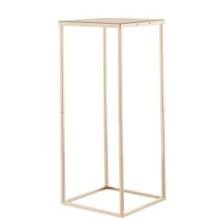 Best Blomsterstativer - Rektangulære Søjler - Sæt med 10 - 60 cm Højde - Metalramme - Til Bryllup og Fest - Guld Blomster