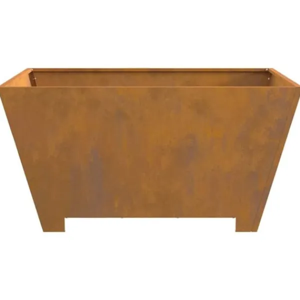 Pejse^Bålsted i brun forvitret stål - Moderne udendørs bålplads | Størrelse: 80x80x40 cm
