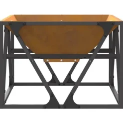 Clearance Bålsted i Brun stål - Effektivt ildsted til udendørs brug | Størrelse: 50x50x35 cm Pejse