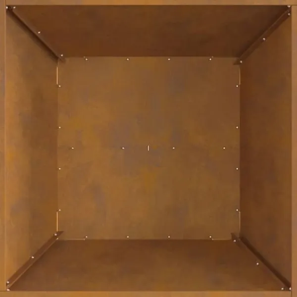 Outlet Bålsted i forvitret stål - Kvadratisk bålplads | Størrelse: 60x60x30 cm | Farve: Brun Pejse