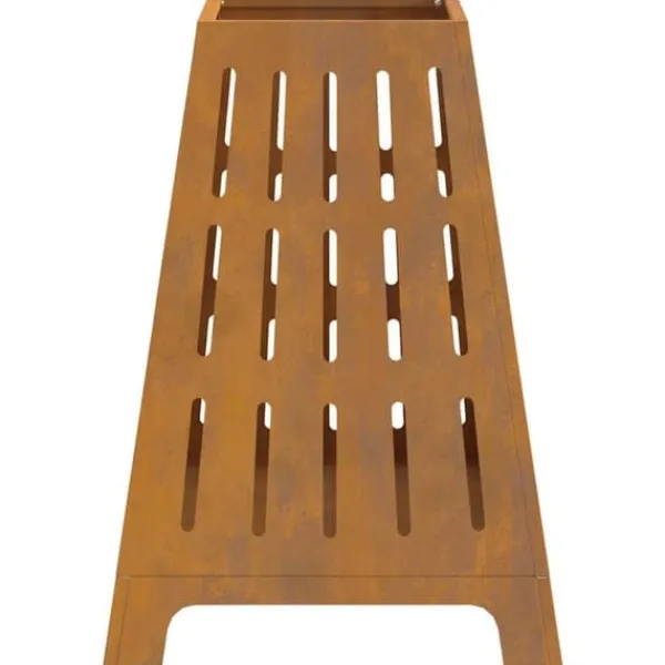 Outlet Bålsted i industrielt design - Cylindrisk ildgryde | Størrelse: 50x50x70 cm | Farve: Brun Pejse