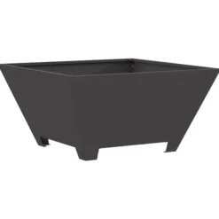Hot Bålsted i koldvalset stål - Kvadratisk design | Farve: Sort | Størrelse: 60x60x30 cm Brændeovne