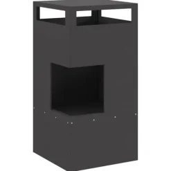 Pejse^Bålsted i koldvalset stål - Moderne ildkurv til udendørs brug | Størrelse: 50x50x100 cm | Farve: Sort