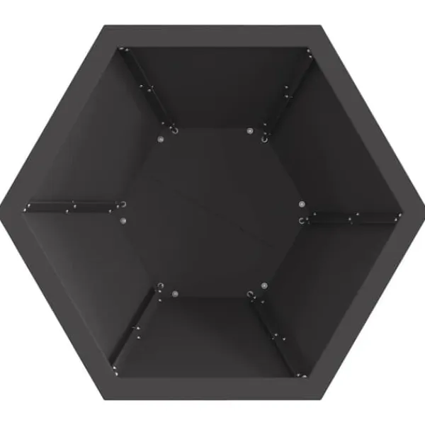 Bålsted i koldvalset stål - Hexagonalt design | Størrelse: 50 x 50 x 40 cm | Farve: Sort Pejse