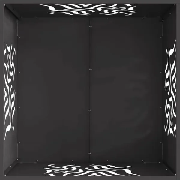 Pejse^Bålsted i Koldvalset Stål - Firkantet Design til Udendørs Brug | Farve: Sort | Størrelse: 60x60x40 cm