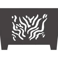 Pejse^Bålsted i Koldvalset Stål - Firkantet Design til Udendørs Brug | Farve: Sort | Størrelse: 60x60x40 cm