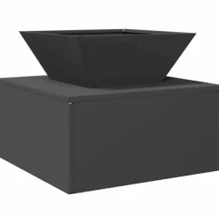 Pejse^Bålsted i stål - Kubisk design til udendørs brug | Farve: Sort | Størrelse: 50x50x40 cm