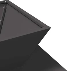 Pejse^Bålsted i stål - Kubisk design til udendørs brug | Farve: Sort | Størrelse: 50x50x40 cm