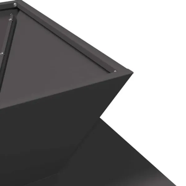 Pejse^Bålsted i stål - Kubisk design til udendørs brug | Farve: Sort | Størrelse: 50x50x40 cm
