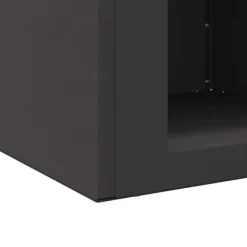 Pejse^Bålsted i stål - Kubisk design til udendørs brug | Farve: Sort | Størrelse: 50x50x40 cm
