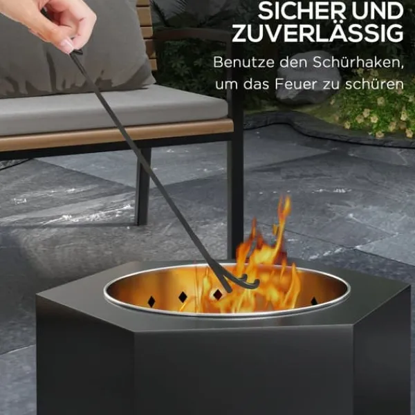 Best Bålsted, røgfri drift, holdbar metal konstruktion,sort Pejse