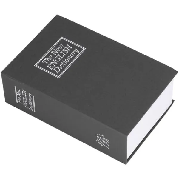 Bokformad stålskåp Klassisk hemlig bok Säkerhetslås Lösenord Typ Hushållsförvaringslåda Svart Pengeskabe