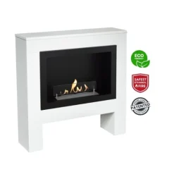 Best Bolea bio-ethanol pejs - Hvid MDF pejseindfatning - 1,5 KW varme Pejse